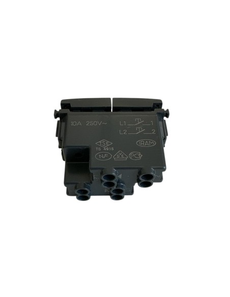 Vimar 20066 Double bouton-poussoir indépendant Na+Na 10A 1 module Gris Eikon